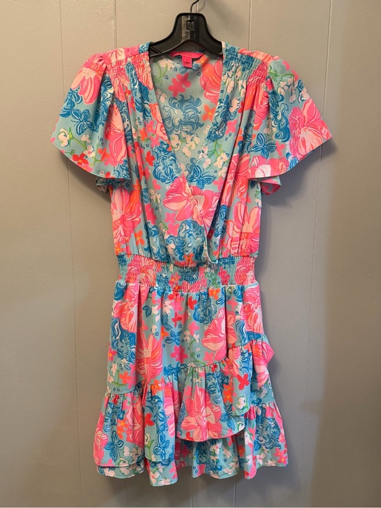 Lilly Pulitzer Dresses & Skirts - Lilly Pulitzer Pink & Aqua Floral Mini Dress